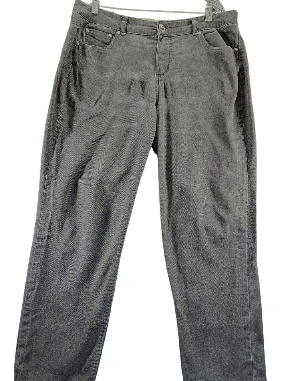 Just My Size Womens Pants Black Size 16W Cotton Blend Stretch Button Zip Pockets